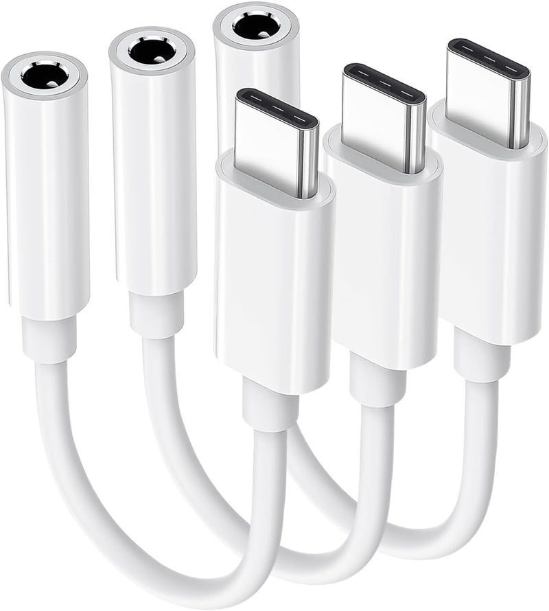 Criello محول سماعات الرأس USB C إلى 3.5 مم، كابل محول نوع C إلى جاك متوافق مع Apple iPhone 17 16 15 Pro Max Plus، iPad، MacBook، Samsung Galaxy S24 S23 S22 S21 Ultra، Pixel (3-Pack) - Image 1